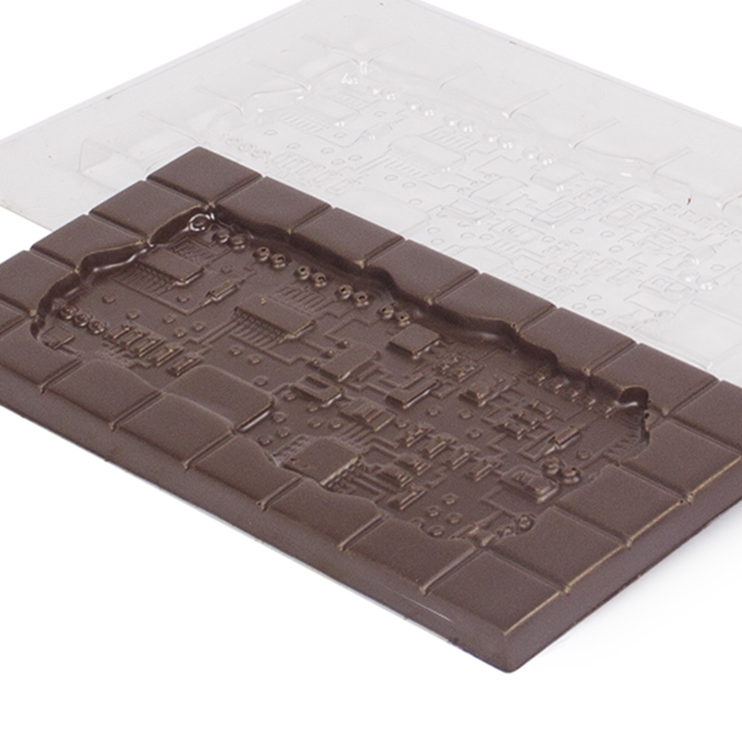 picture Microcircuit, bar, plastic mould for chocolate